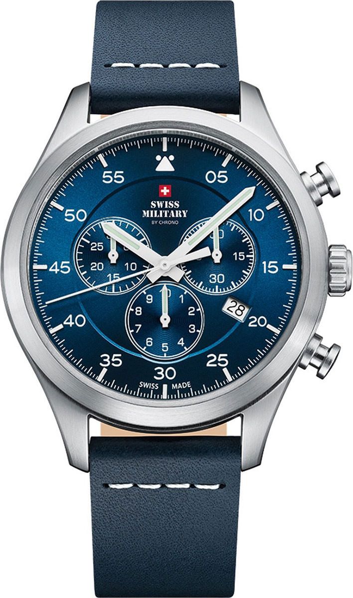 Swiss Military Quartz Chronograph  Blue Dial 43 mm Quartz Watch For Men - 1