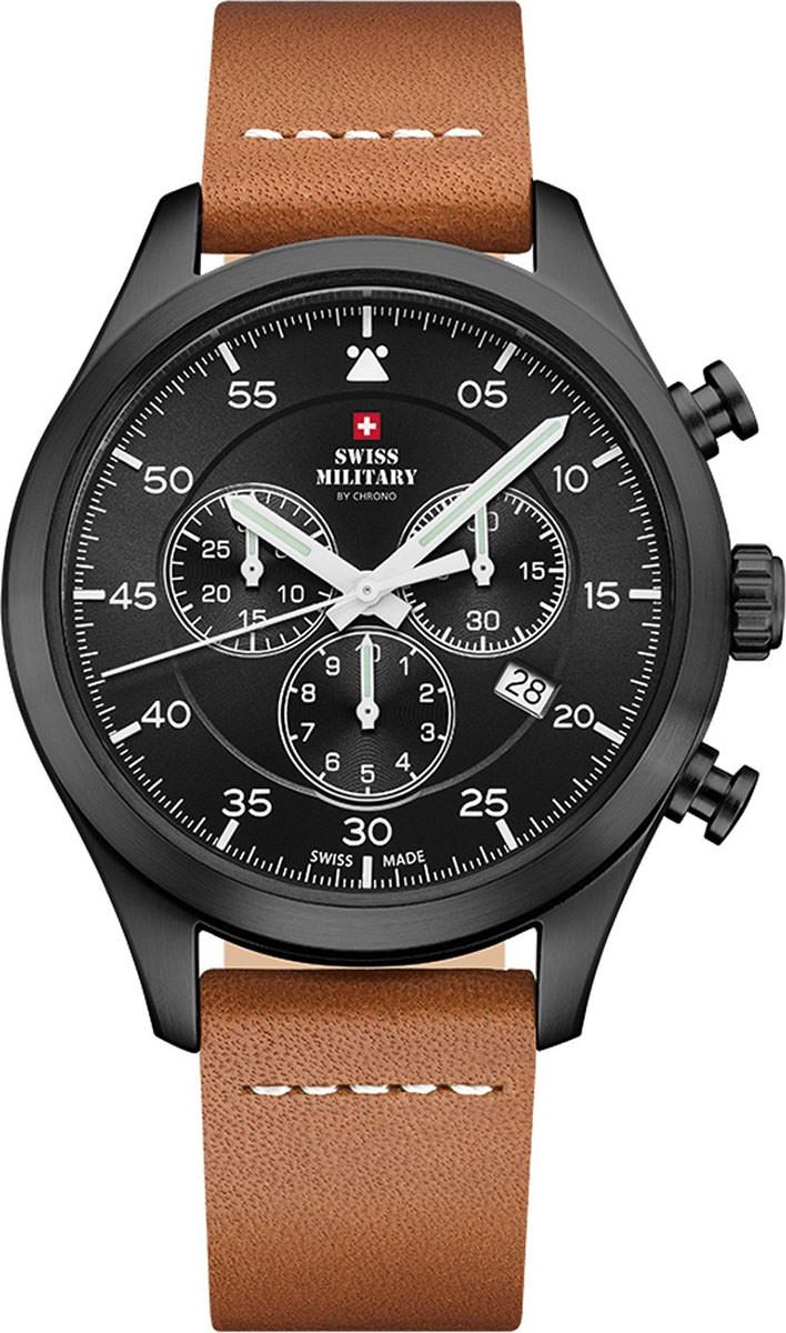 Swiss Military Quartz Chronograph  Black Dial 43 mm Quartz Watch For Men - 1