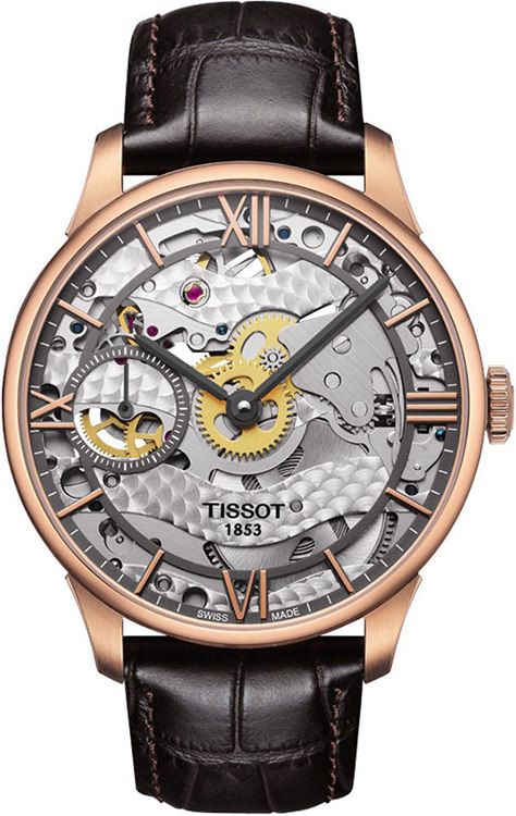 Tissot T-Classic Tissot Chemin Des Tourelles Trasparent Dial 42 mm Manual Winding Watch For Men - 1