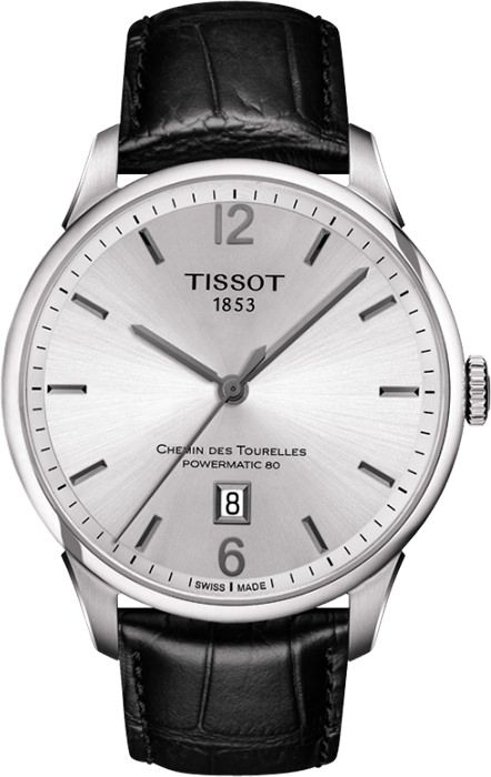 Tissot T-Classic Tissot Chemin Des Tourelles Silver Dial 42 mm Automatic Watch For Men - 1