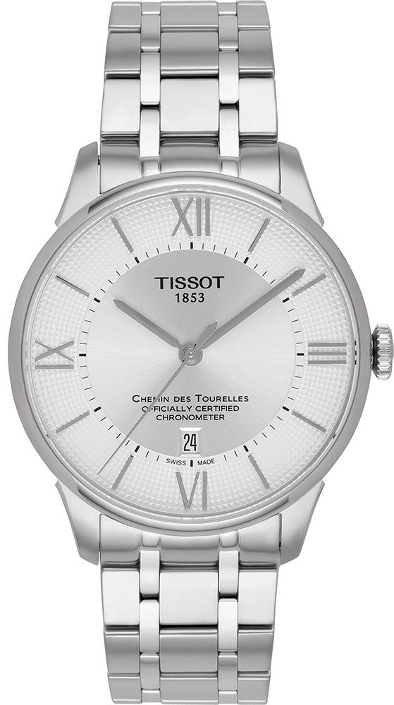 Tissot T-Classic Tissot Chemin Des Tourelles Silver Dial 42 mm Automatic Watch For Men - 1