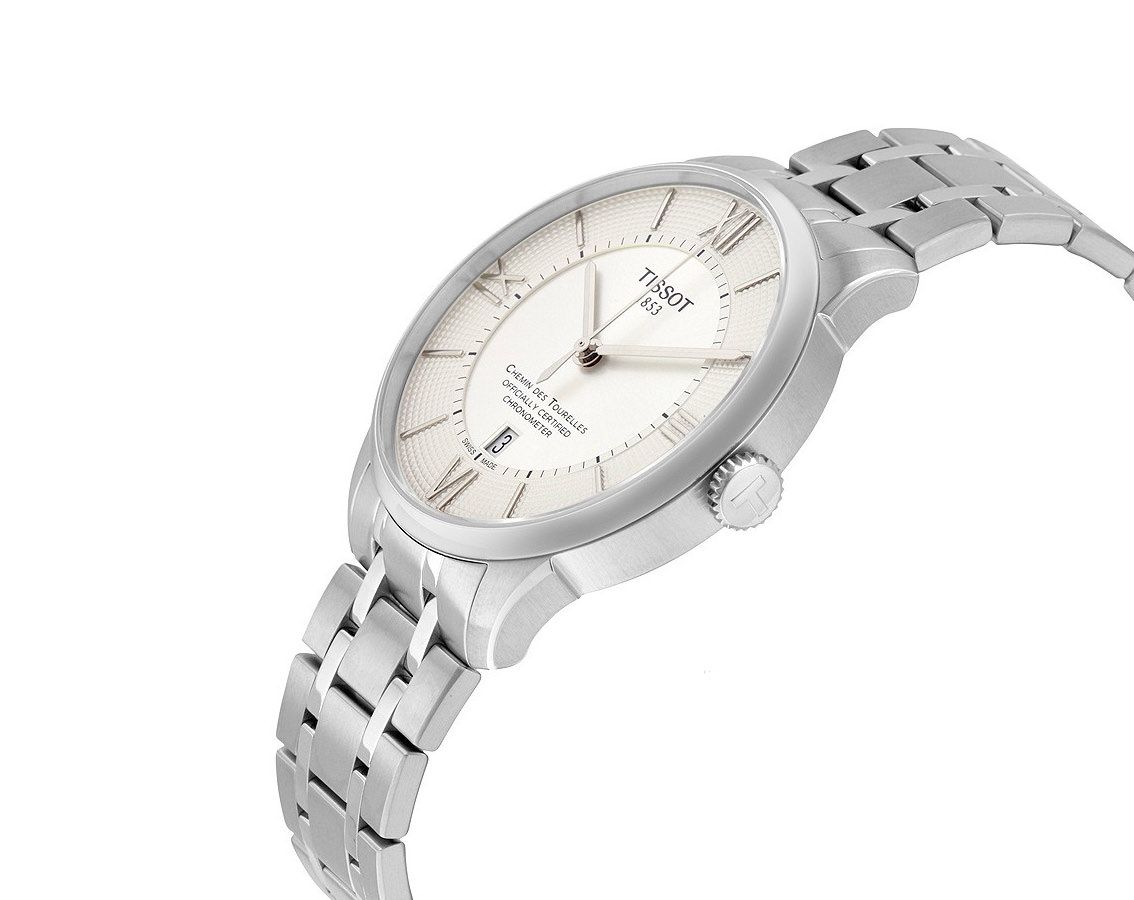 Tissot T-Classic Tissot Chemin Des Tourelles Silver Dial 42 mm Automatic Watch For Men - 3