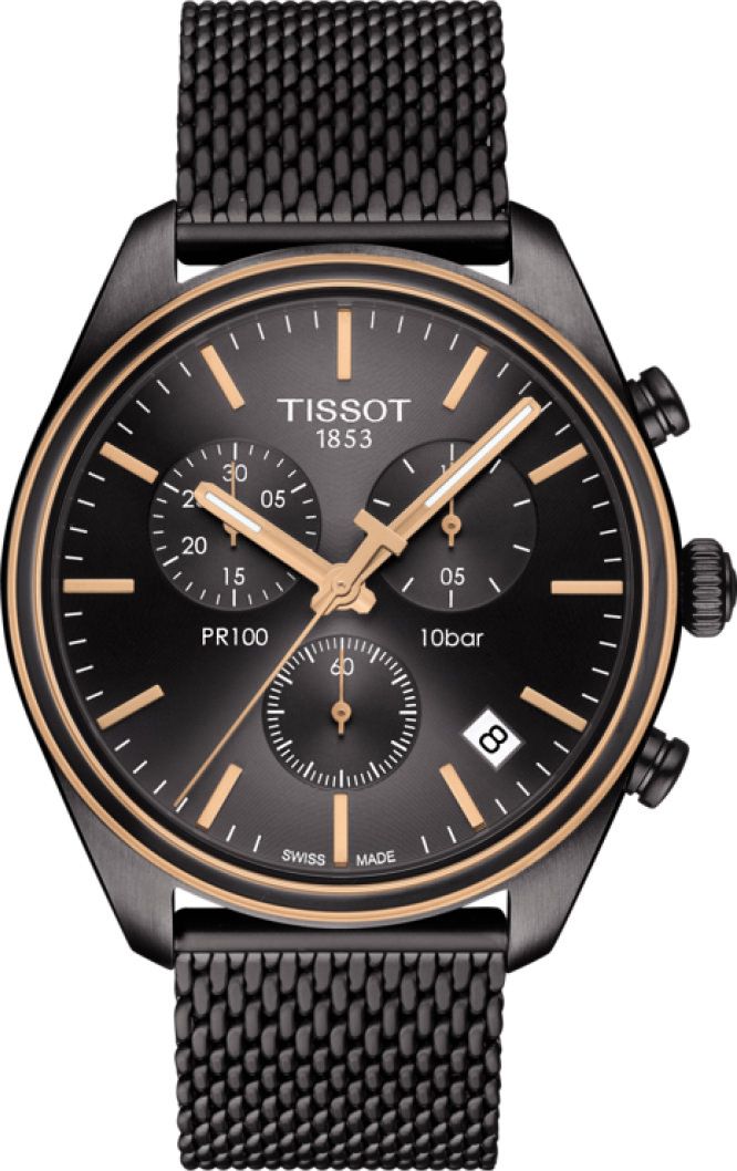 Tissot T-Classic Tissot PR 100 Black Dial 41 mm Quartz Watch For Men - 1