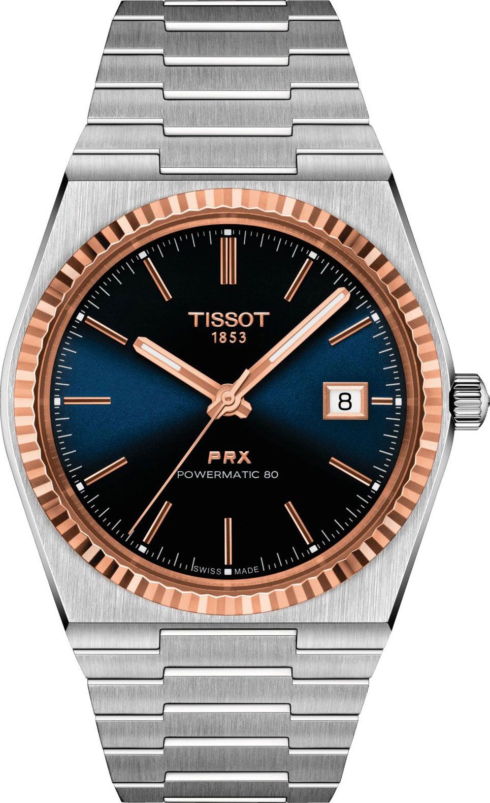 Tissot T-Classic Tissot PRX Blue & Black Dial 40 mm Automatic Watch For Men - 1