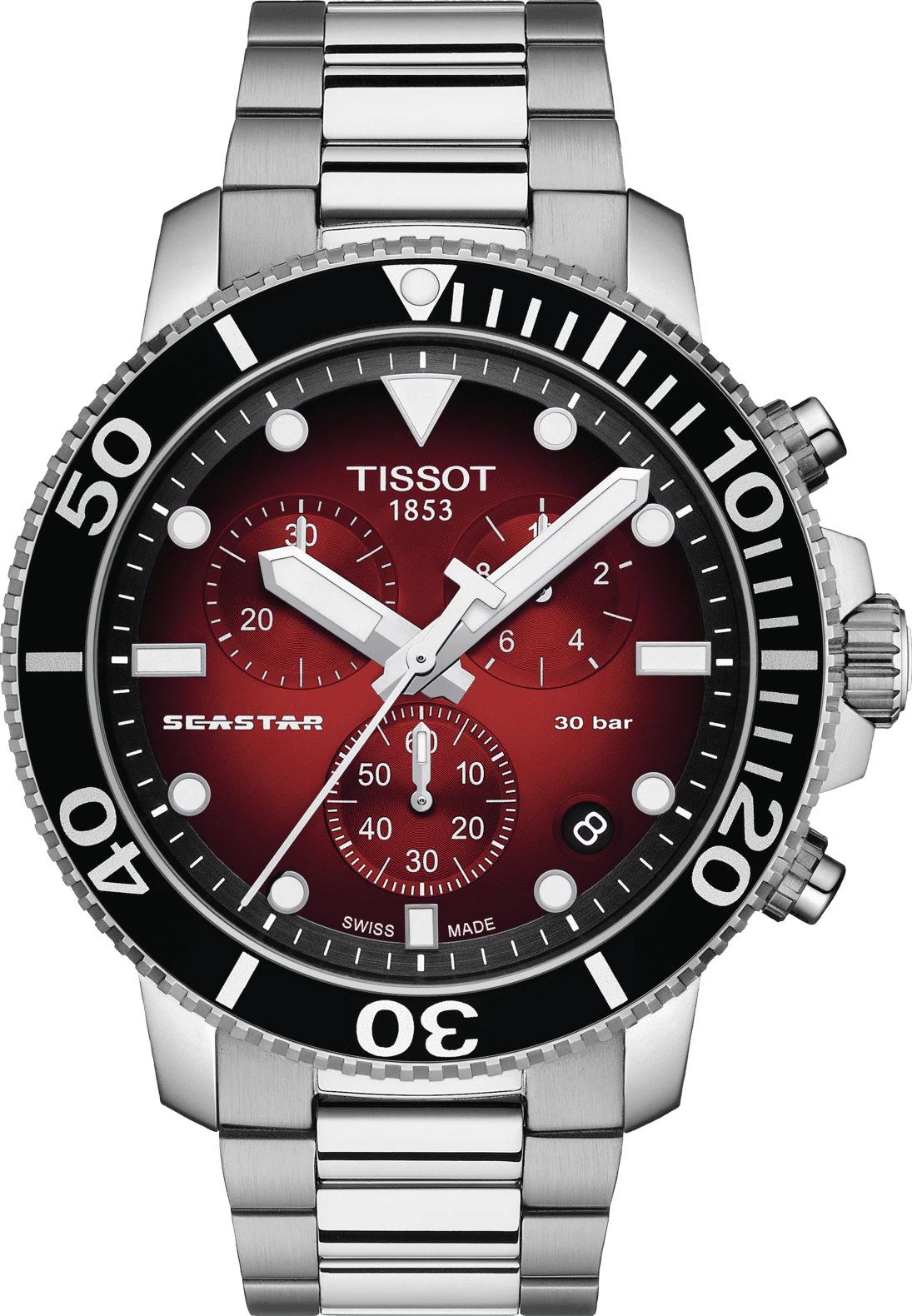 Tissot T-Sport Tissot Seastar 1000 Red Dial 45 mm Quartz Watch For Men - 1