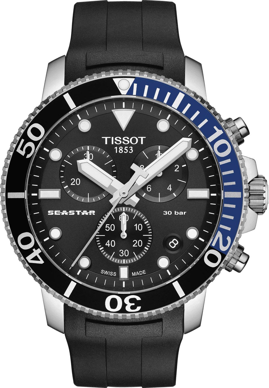 Tissot T-Sport Tissot Seastar 1000 Black Dial 45.50 mm Quartz Watch For Men - 1