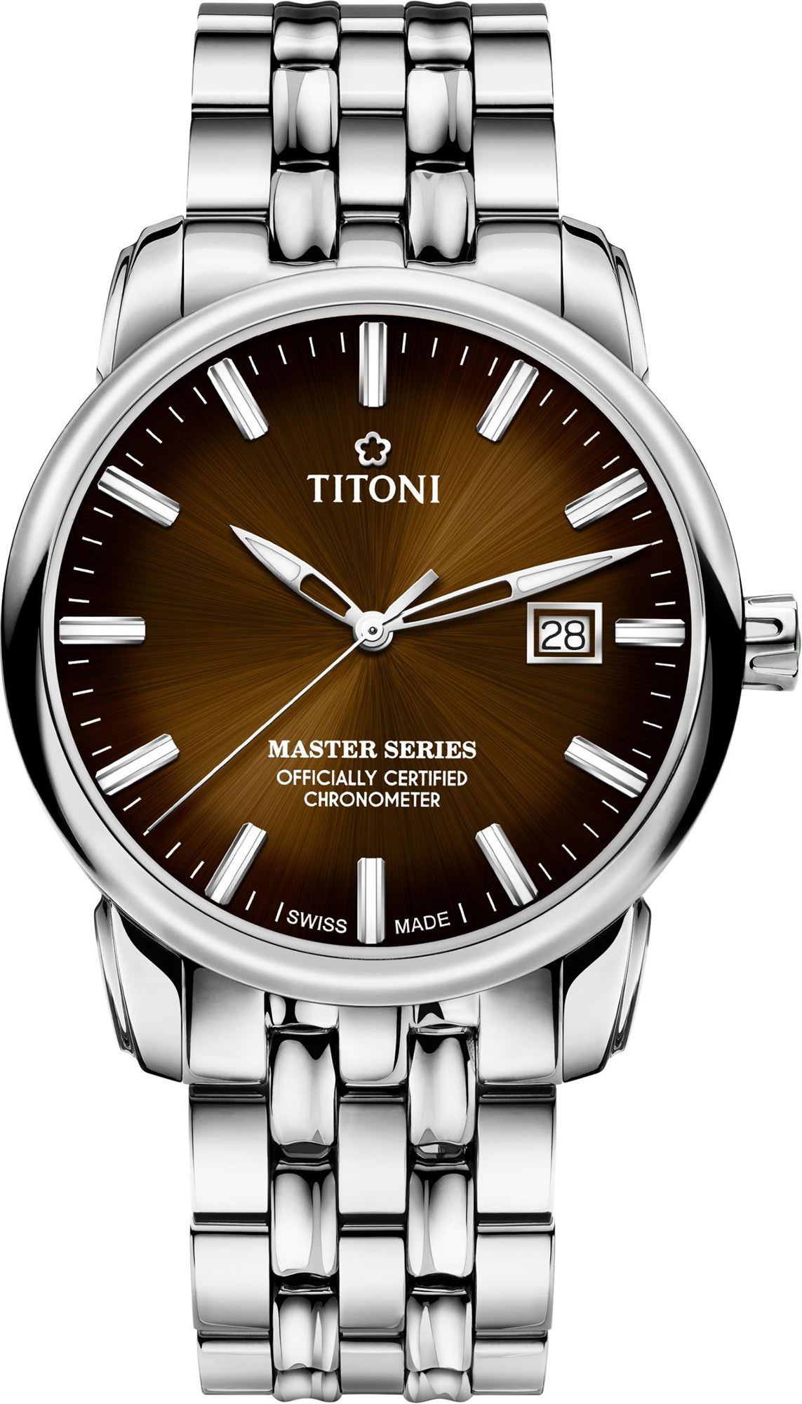 Titoni Master Series  Brown Dial 41 mm Automatic Watch For Men - 1