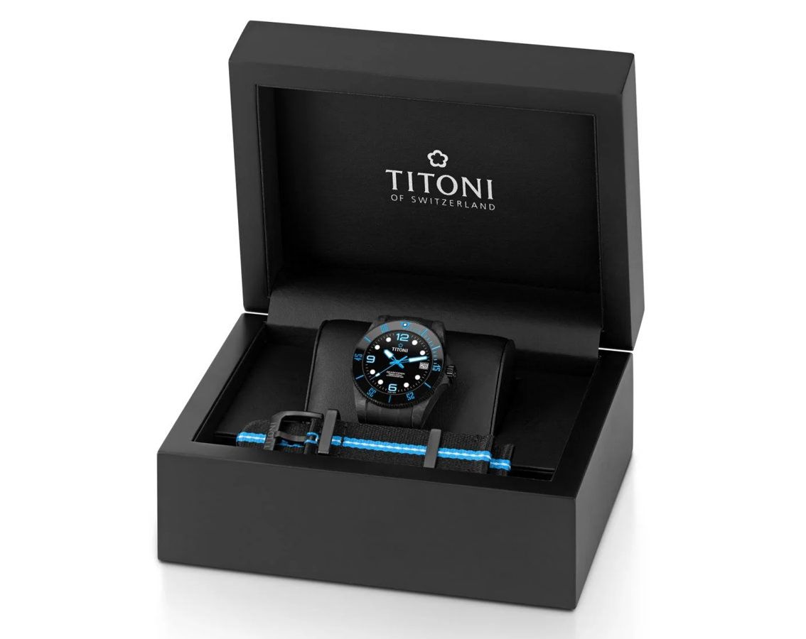 Titoni Seascoper 600  Black Dial 42 mm Automatic Watch For Men - 4