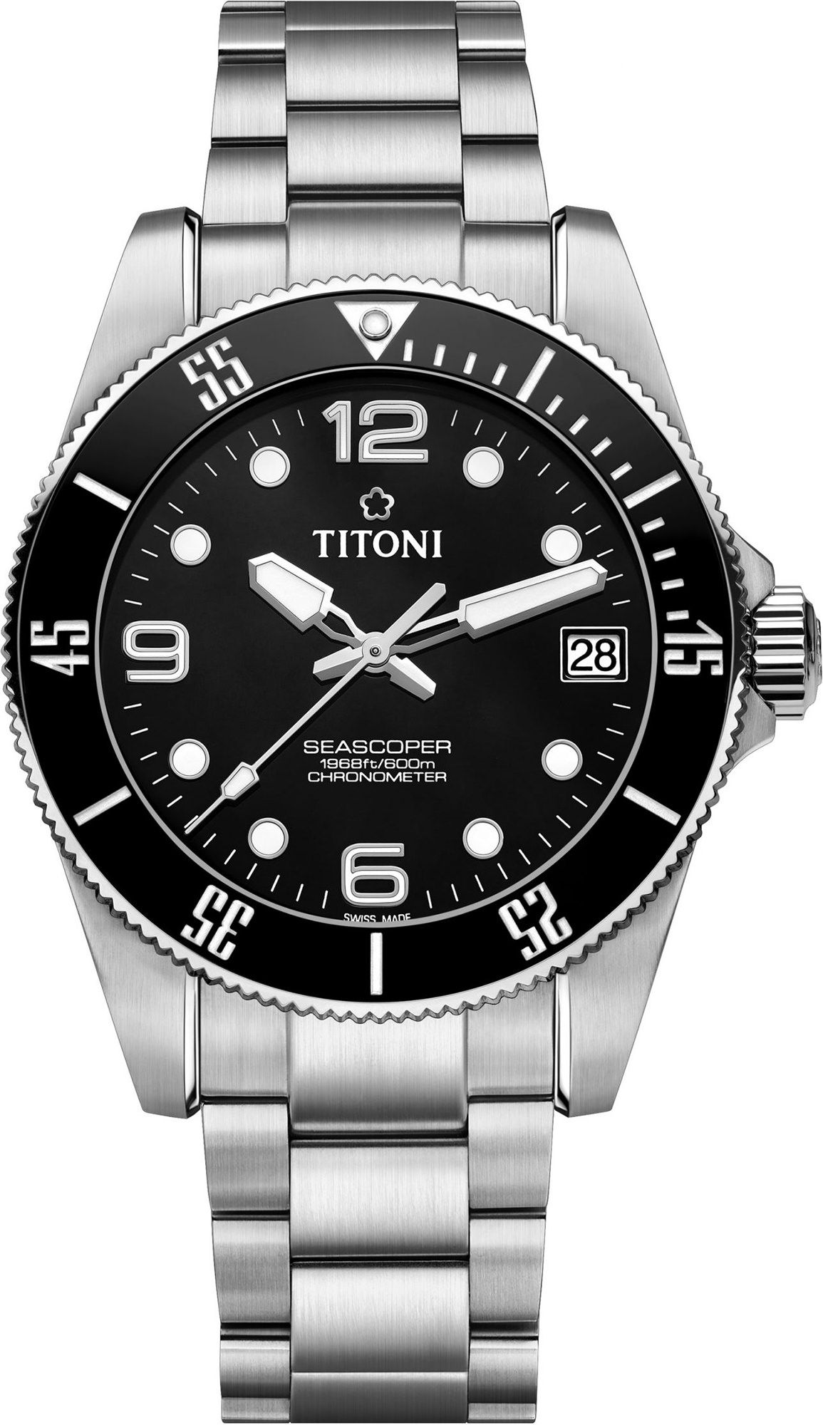 Titoni Seascoper 600  Black Dial 42 mm Automatic Watch For Men - 1