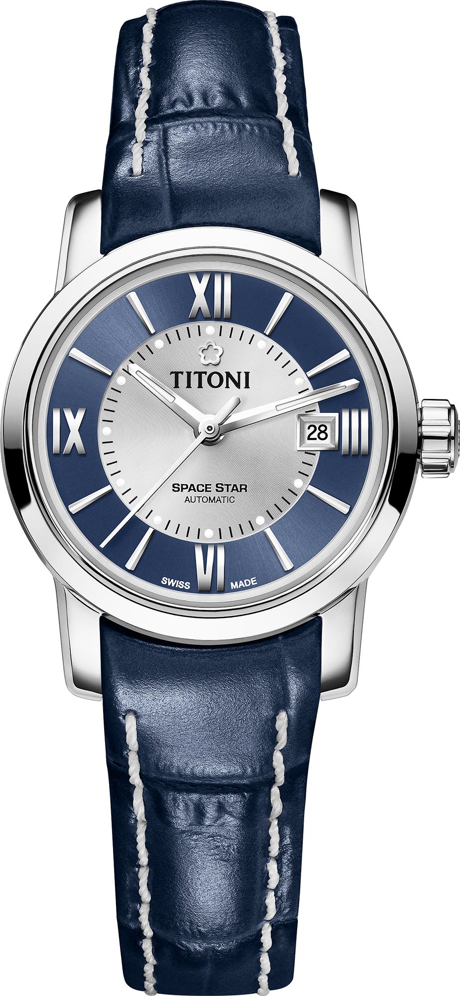 Titoni Space Star  Blue Dial 28 mm Automatic Watch For Women - 1