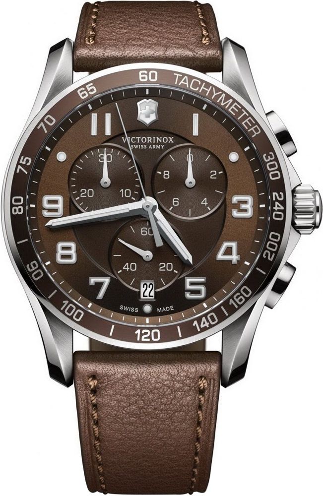 Victorinox Chrono Classic  Brown Dial 45 mm Quartz Watch For Men - 1