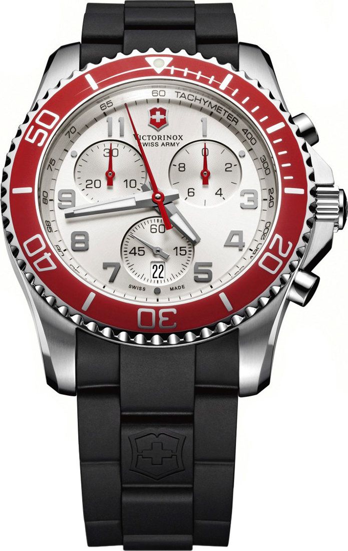 Victorinox Maverick GS Chronograph Silver Dial 43 mm Quartz Watch For Men - 1