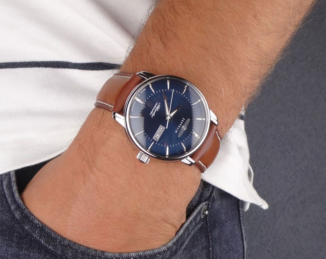 Zeppelin Atlantic  Blue Dial 41 mm Automatic Watch For Men - 5