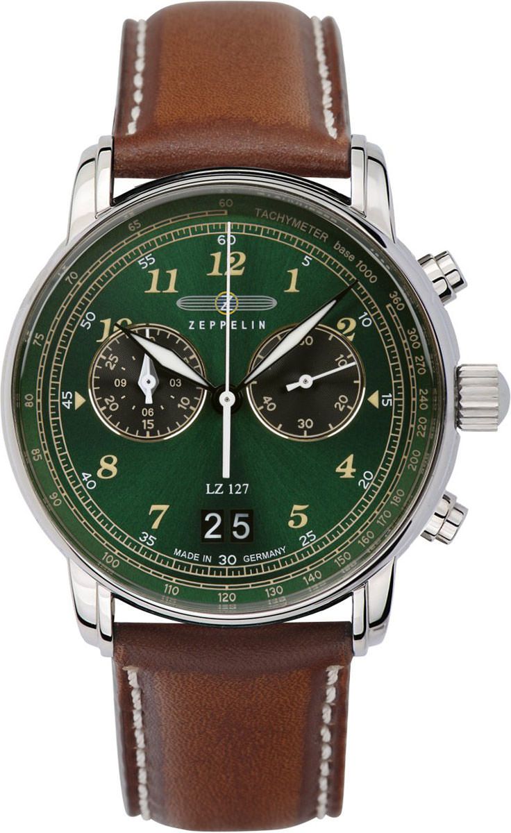 Zeppelin LZ 127 Graf Zeppelin  Green Dial 41 mm Quartz Watch For Men - 1