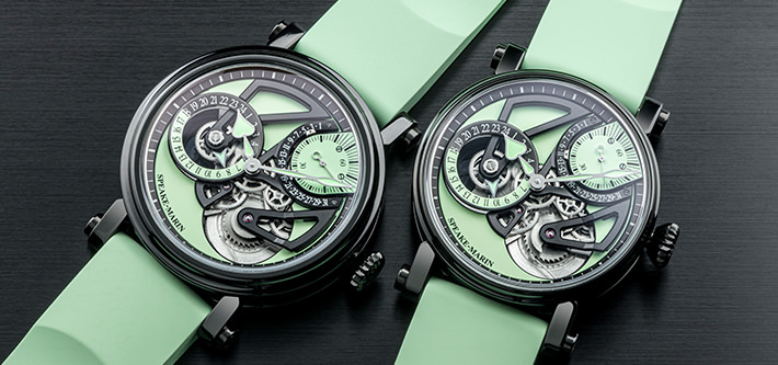 Neon Supernova: Speake-Marin Dual Time Mint And Lime